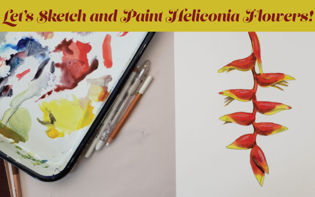Drawing and Painting Heliconia Flowers